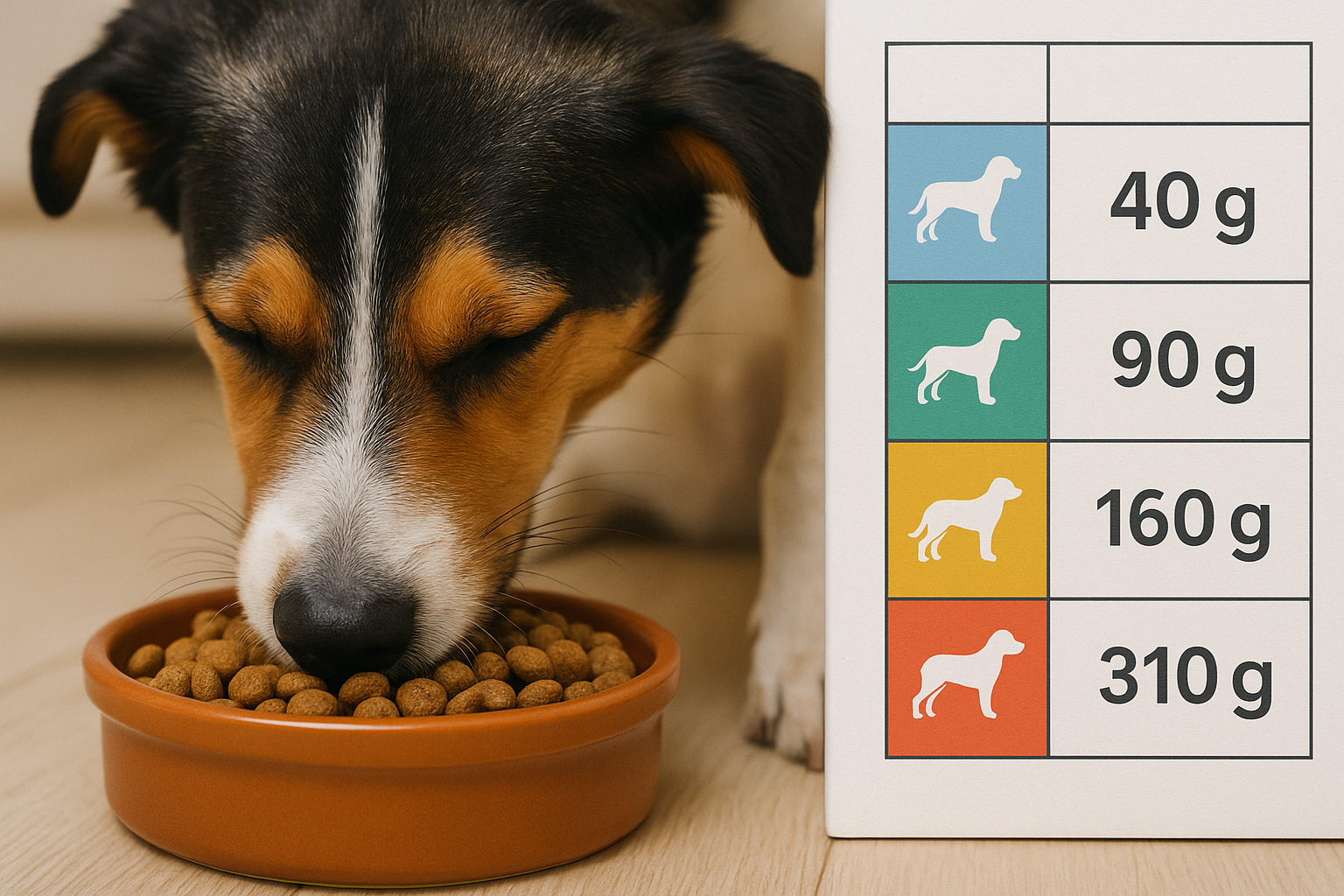 Cosa mangia davvero un cane? Tabella dosi e calorie in base a peso e attività
