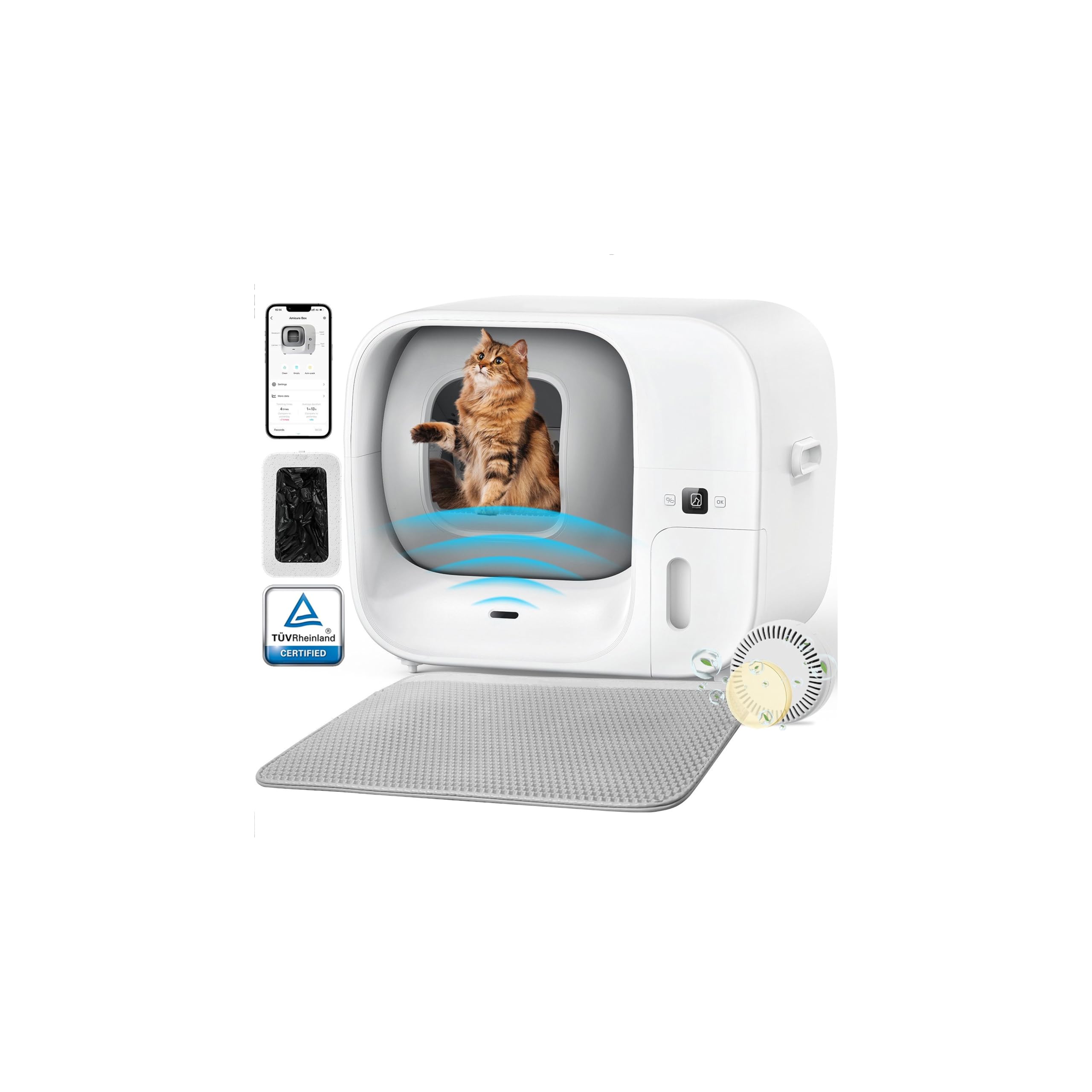 Lettiera gatto autopulente automatica con APP: super sconto Amazon sul modello top con sensori di sicurezza